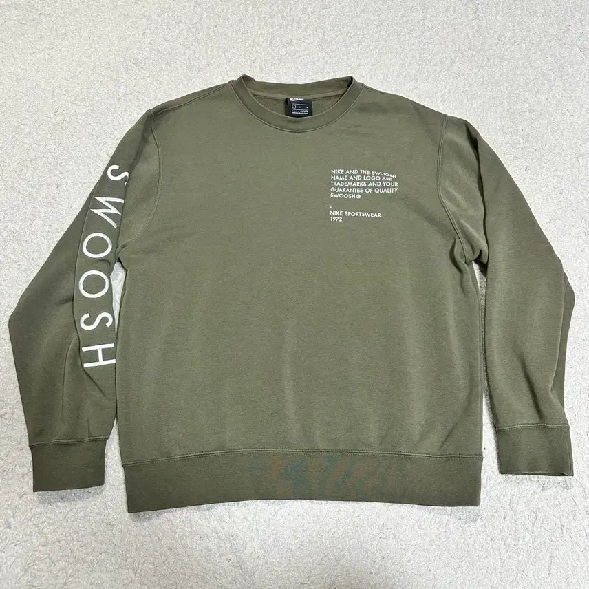 [BUNJANG] Nike Swoosh Sweatshirt Olive L / 나이키 스우시 맨투맨 올리브 L