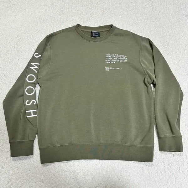 [BUNJANG] Nike Swoosh Sweatshirt Olive L / 나이키 스우시 맨투맨 올리브 L