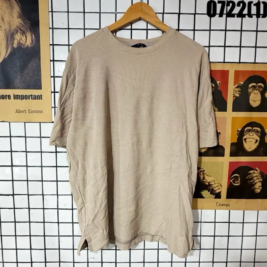 [BUNJANG] ANDZ Basic Short Sleeve T-Shirt Beige 110 / ANDZ 기본 반팔 티셔츠 베이지 110