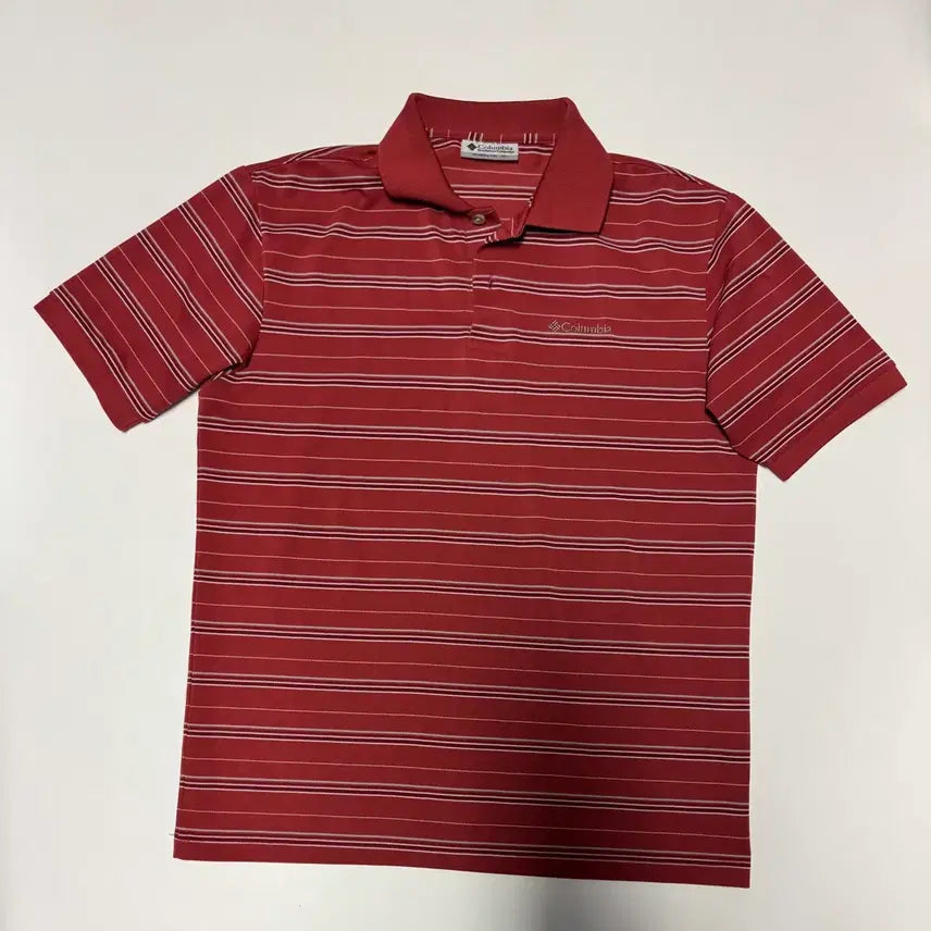 [BUNJANG] Columbia Sportswear Striped Functional Short Sleeve Polo Shirt L / 컬럼비아 스포츠웨어 스트라이프 기능성 반팔 카라 티셔츠 L