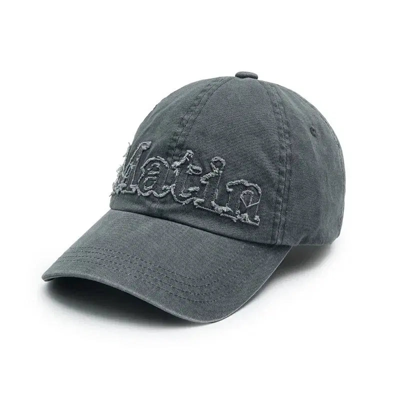 [BUNJANG] Matinkim Rough Cut Appliqué Ball Cap Grey / 마뗑킴 러프컷 아플리케 볼캡 그레이