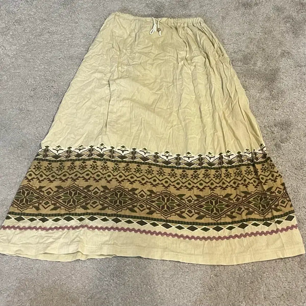 [BUNJANG] Vintage Pattern Ethnic Skirt / 빈티지 패턴 에스닉 스커트 치마