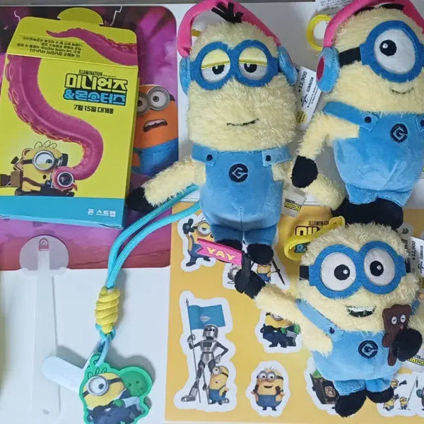 [BUNJANG] Minions Monsters Goods Plush Keychain Phone Strap Fan Sticker / 미니언즈 몬스터즈 굿즈  인형 키링  폰스트랩 부채 스티커 택배비포함