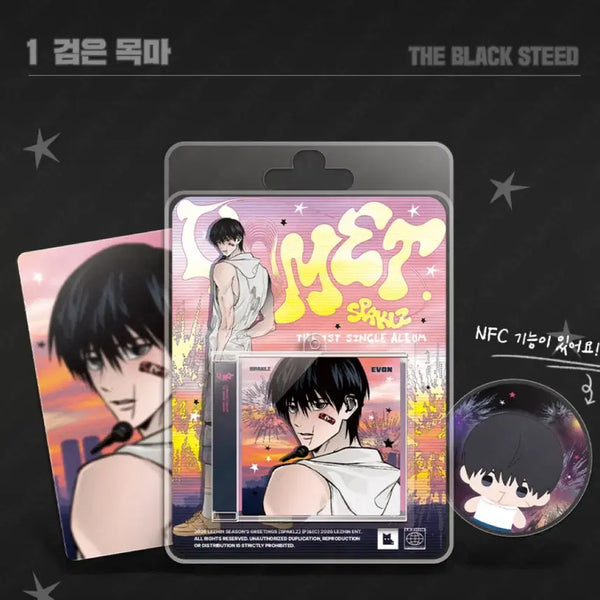 [BUNJANG] Black Horse Sparkles NFC Mini CD Keyring (Sealed) / 미개봉) 검은 목마 스파클즈 NFC 미니 CD 키링