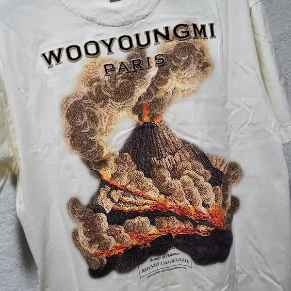 [BUNJANG] Wooyoungmi Volcano Back Logo Short Sleeve T-Shirt Size 52 / 52 / 23FW 우영미 볼케이노 백로고 반팔티