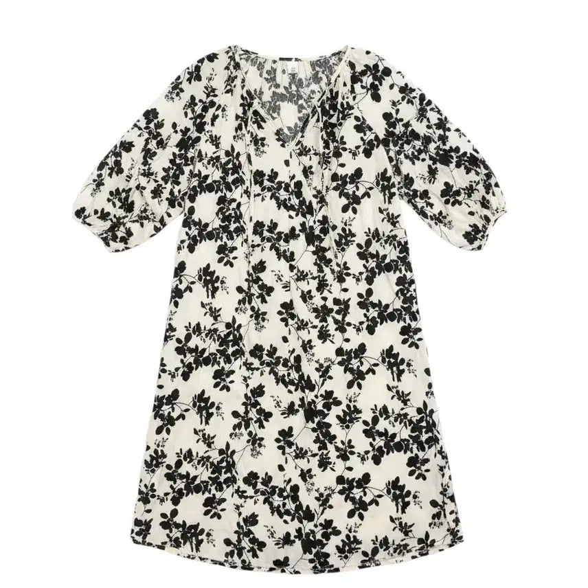 [BUNJANG] Women's V-Neck Floral Midi Dress / 여성F/ 유미 잔꽃 브이넥 원피스