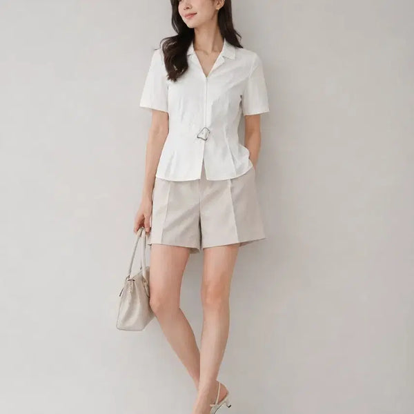 [BUNJANG] JJGOTT White Short Sleeve Shirt Size 66 / JJGOTT 화이트 반팔 셔츠 66사이즈