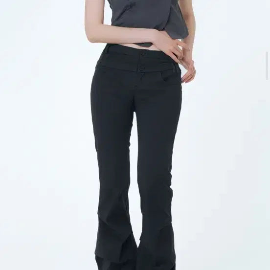 [BUNJANG] Miseki Seoul Two Line Layered Folding Pants Black / (수선완료)미세키서울 Two line layered folding pants BLACK