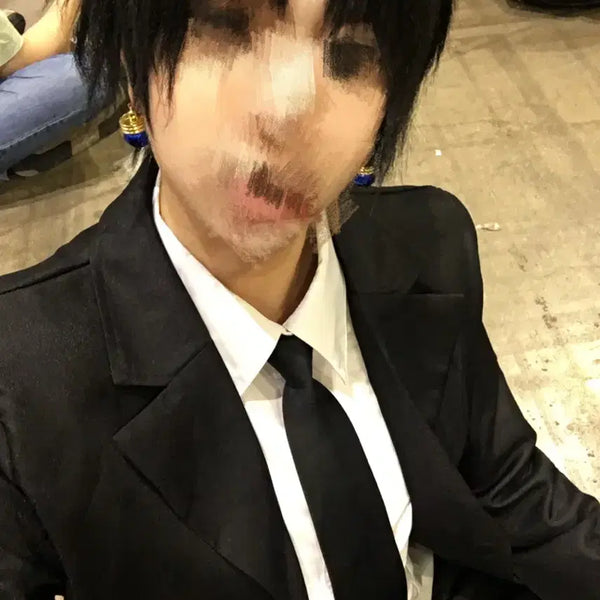 [BUNJANG] Hunter x Hunter Chrollo Cosplay Wig & Earrings Set / 헌터헌터 클로로 코스프레 가발, 귀걸이 팔아여