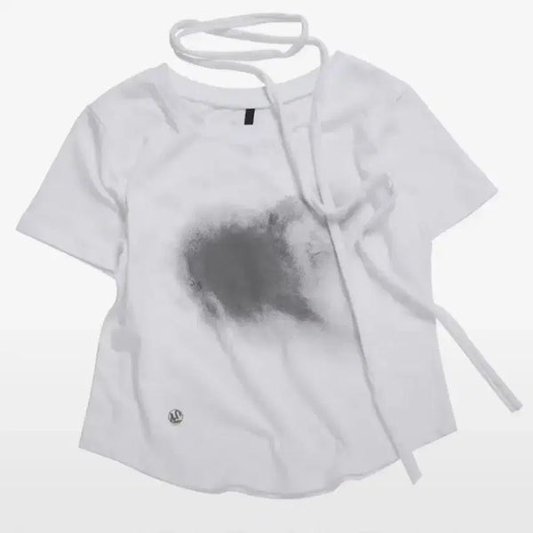 [BUNJANG] Flareup Tie Crop Short Sleeve T-shirt / 플레어업 타이 크롭 반팔티셔츠