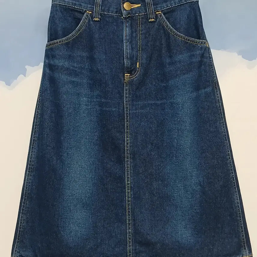 [BUNJANG] Wrangler X Chocolatpine Midi Denim Skirt (Size M) / (M) 랭글러 X 쇼콜라피네 미디 데님 밴딩 청치마