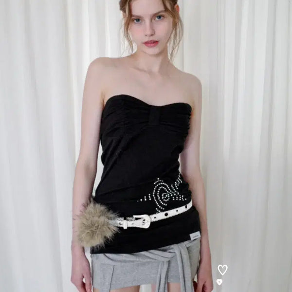 [BUNJANG] Dryrose Star Stud Ribbon Top / 드라이로즈 스타 스터드 리본 탑 dryrose STAR STUD RIBBON TOP