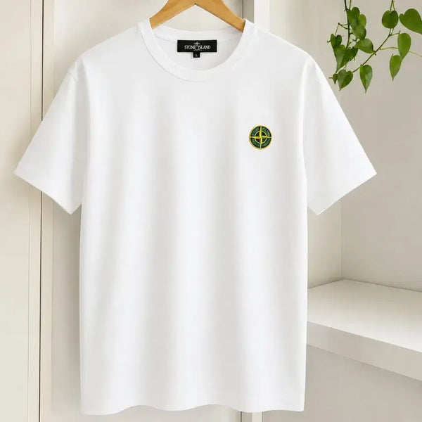 [BUNJANG] Stone Island Mini Compass Patch Short Sleeve T-Shirt White 105 / 스톤아일랜드 미니 와펜 반팔 105
