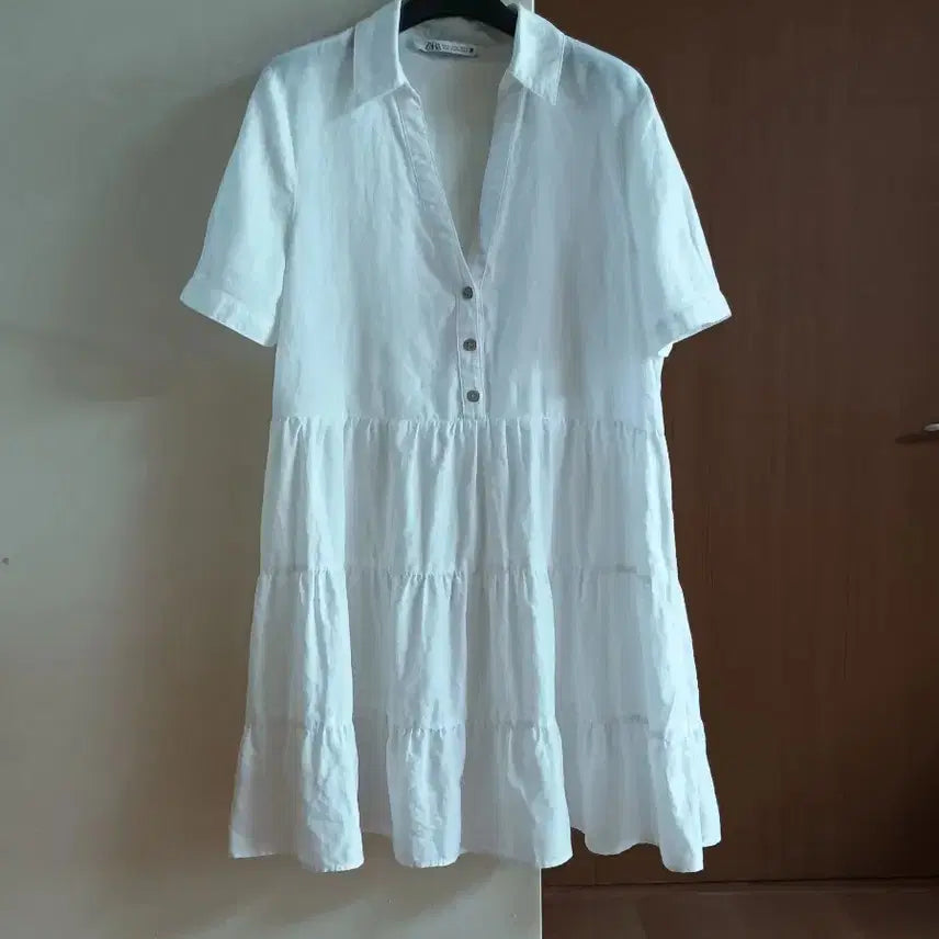 [BUNJANG] Zara Linen Shirt Dress M / 자라 린넨 셔츠형 원피스 M