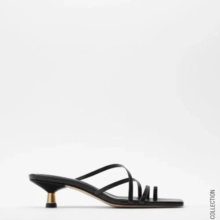 [BUNJANG] Zara Leather Metallic Heel Sandals / zara 레더 메탈릭 힐 샌들 36 (한국 230)