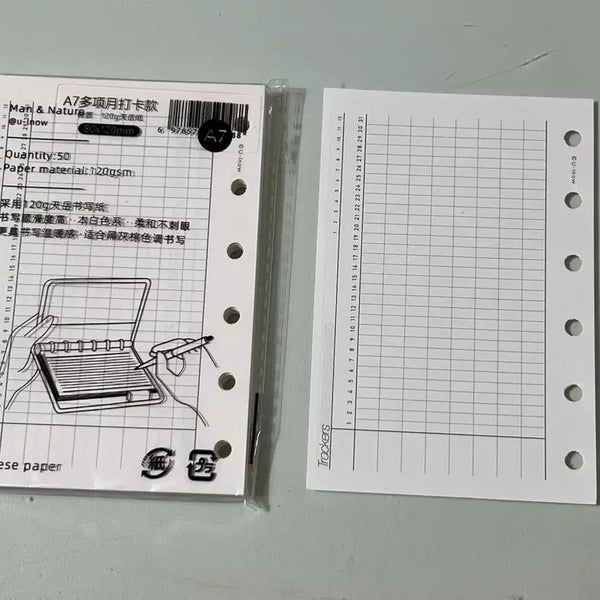 [BUNJANG] A7 Size Tracker Inserts (25 Sheets) / A7 속지 트래커