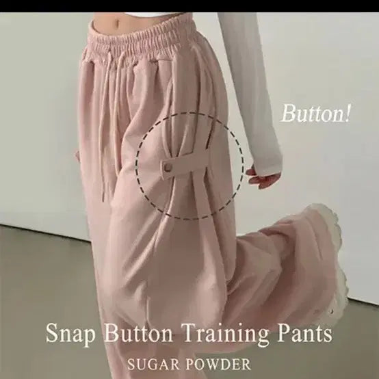 [BUNJANG] Women's Pink Cargo Sweatpants Jogger Style / 여성 핑크색 카고 스웻팬츠