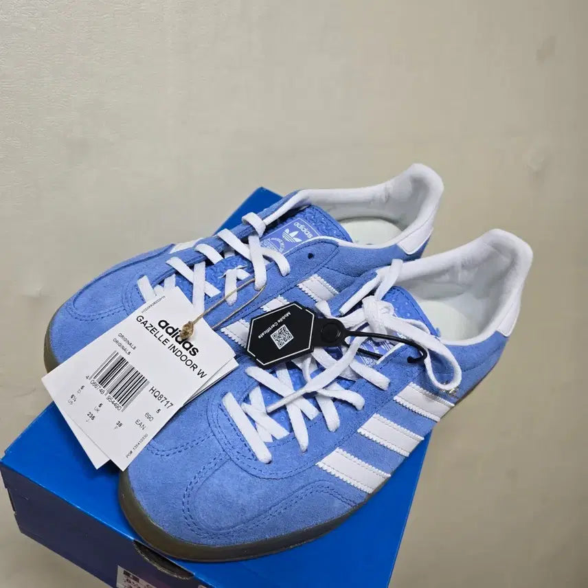 [BUNJANG] Adidas Gazelle Indoor Blue Fusion Cloud White / 아디다스 가젤 인도어 블루 퓨전 클라우드 화이트 팝니다!