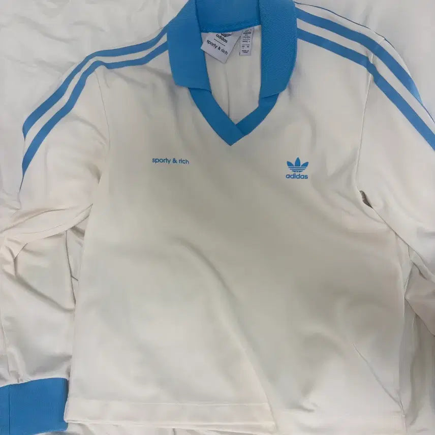 [BUNJANG] Adidas x Sporty & Rich Long Sleeve Football Jersey Cream White / 아디다스 x 스포티 앤 리치 롱 슬리브 풋볼 저지 크림 화이트