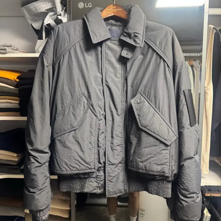 [BUNJANG] Juun.J 179 Stand Collar Padded Jacket Grey / 준지 179 스탠카라 패딩 그레이