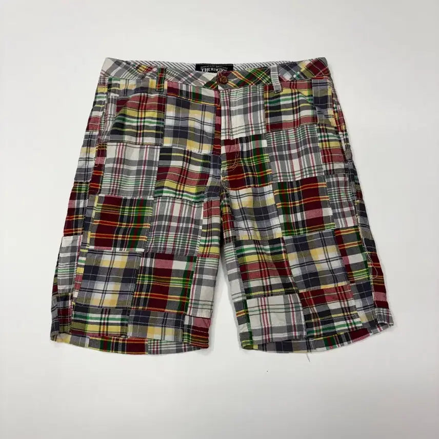 [BUNJANG] The New Ivy Madras Patchwork Shorts / (32) The New Ivy 더뉴아이비 빈티지 마드라스 패치워크 반바지 하프 팬츠