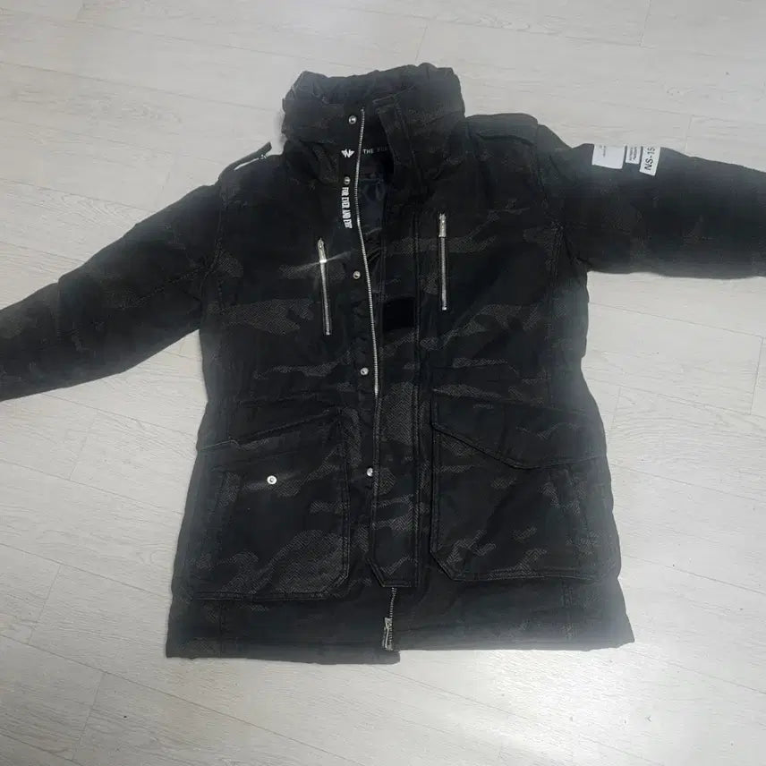 [BUNJANG] Black Camouflage Padding Jumper NS-15 / 블랙 카모플라주 패딩 점퍼 NS-15