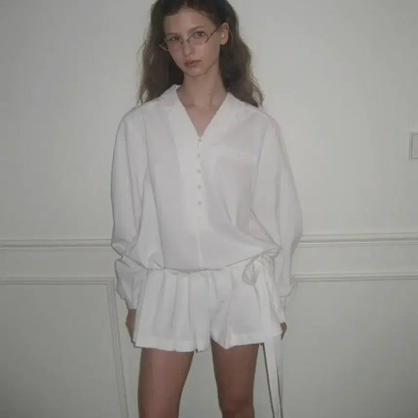 [BUNJANG] Overdue Flare Tailored Pleats Jumpsuit - White / 새상품 오버듀플레어 TAILORED PLEATS JUMPSUIT_WHITE
