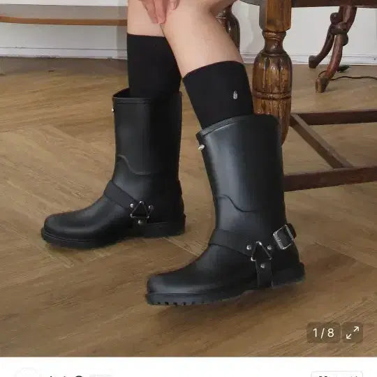 [BUNJANG] nuus Leo Buckle Mid Rain Boots Black 235 / 미사용 풀박스) nuus 누스 레오 버클 미들 레인 부츠 블랙 235