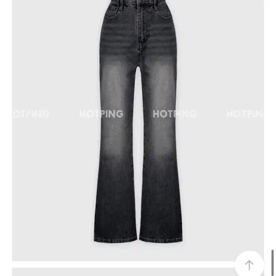 [BUNJANG] Hotping High-Waisted Black Washed Denim Bootcut Pants / 급전) 에이블리 바지 핫핑 하이웨스트 데님 팬츠 블랙 워싱