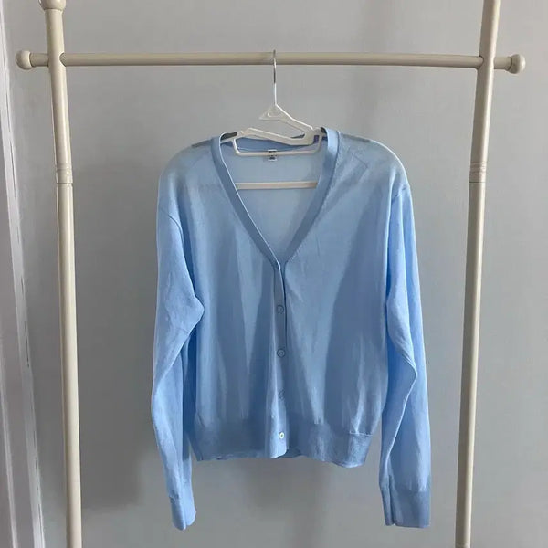 [BUNJANG] Uniqlo Women's Light V-Neck Summer Cardigan L Size / (새거) 여자 유니클로 여름 가디건 L사이즈