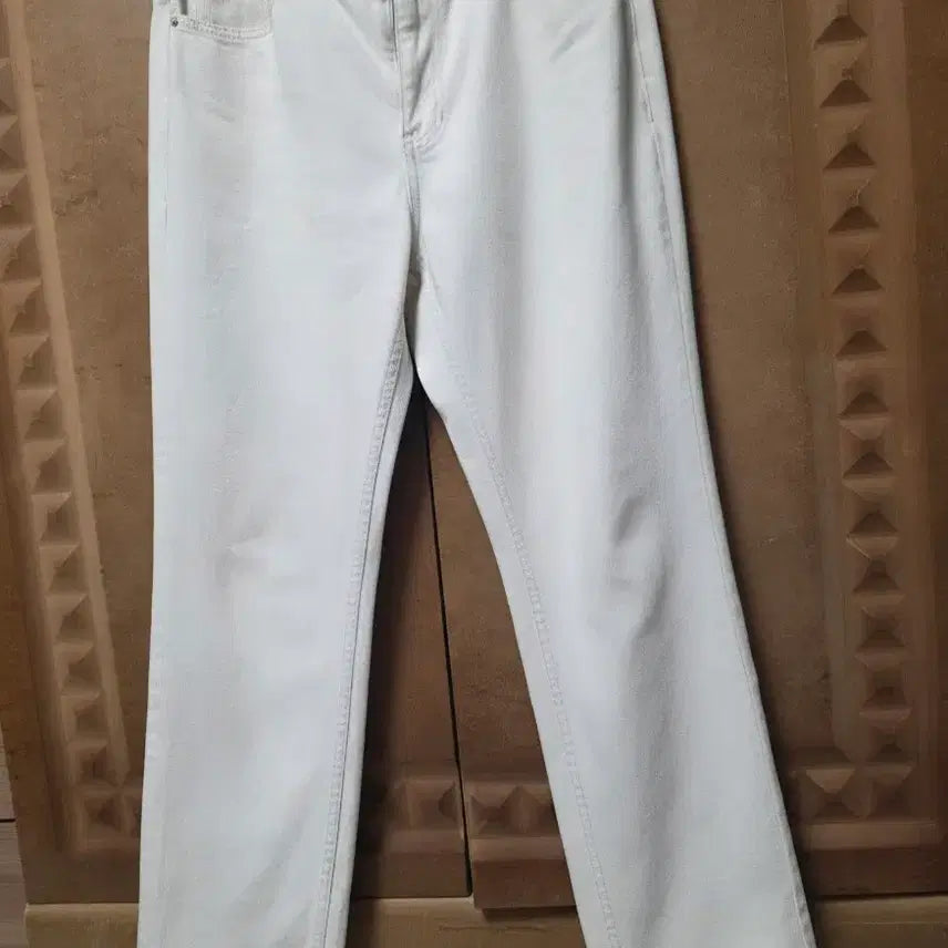[BUNJANG] Solid Homme White Denim Wide Pants / 솔리드 옴므 흰색 데님 와이드
