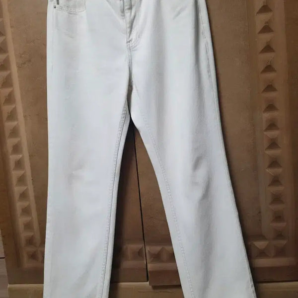 [BUNJANG] Solid Homme White Denim Wide Pants / 솔리드 옴므 흰색 데님 와이드