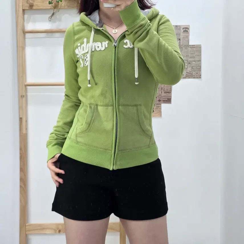 [BUNJANG] Abercrombie & Fitch Slim Fit Hooded Zip-Up Olive S / [프립]S/딱붙핏 슬림핏 아베크롬비 후드집업 올리브