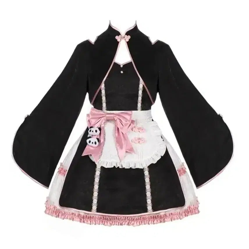 [BUNJANG] Black & White Panda China Lolita Dress / 블랙 앤 화이트 팬더 차이나 로리타 원피스