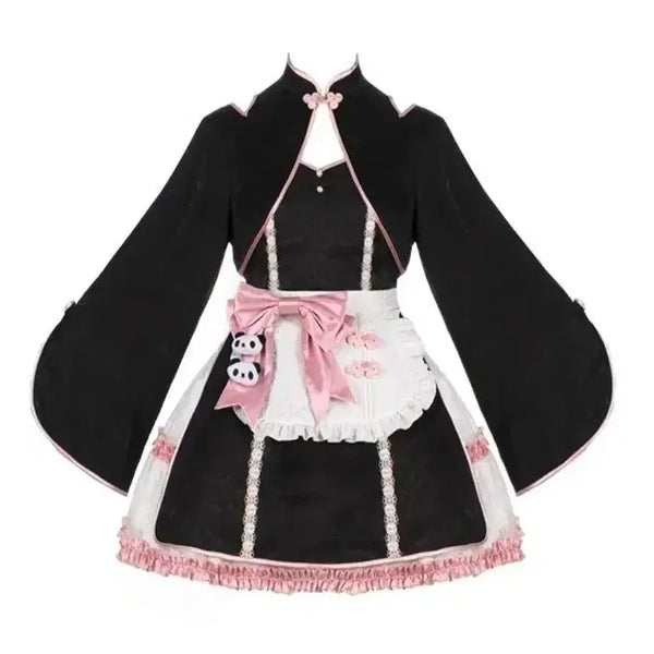 [BUNJANG] Black & White Panda China Lolita Dress / 블랙 앤 화이트 팬더 차이나 로리타 원피스