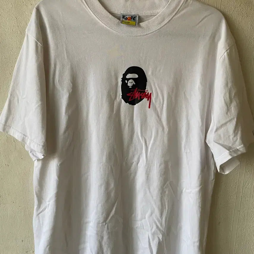 [BUNJANG] Stussy x A Bathing Ape Collaboration T-Shirt / Stussy X A BATHING APE 사이즈 L