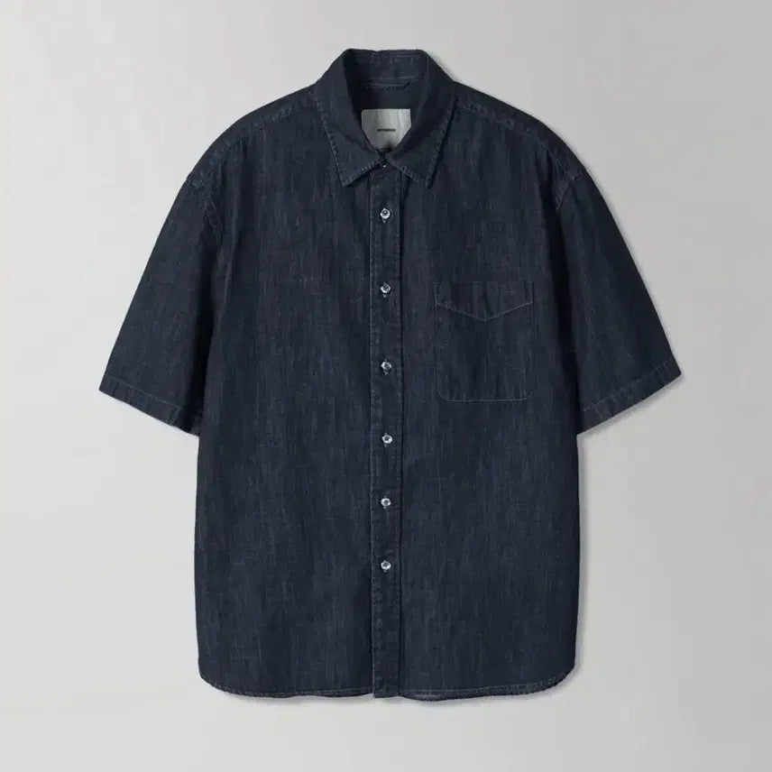 [BUNJANG] The Irow Washed Denim Half Shirt Blue Black / (3) 인더로우 워시드 데님 하프셔츠 블루블랙