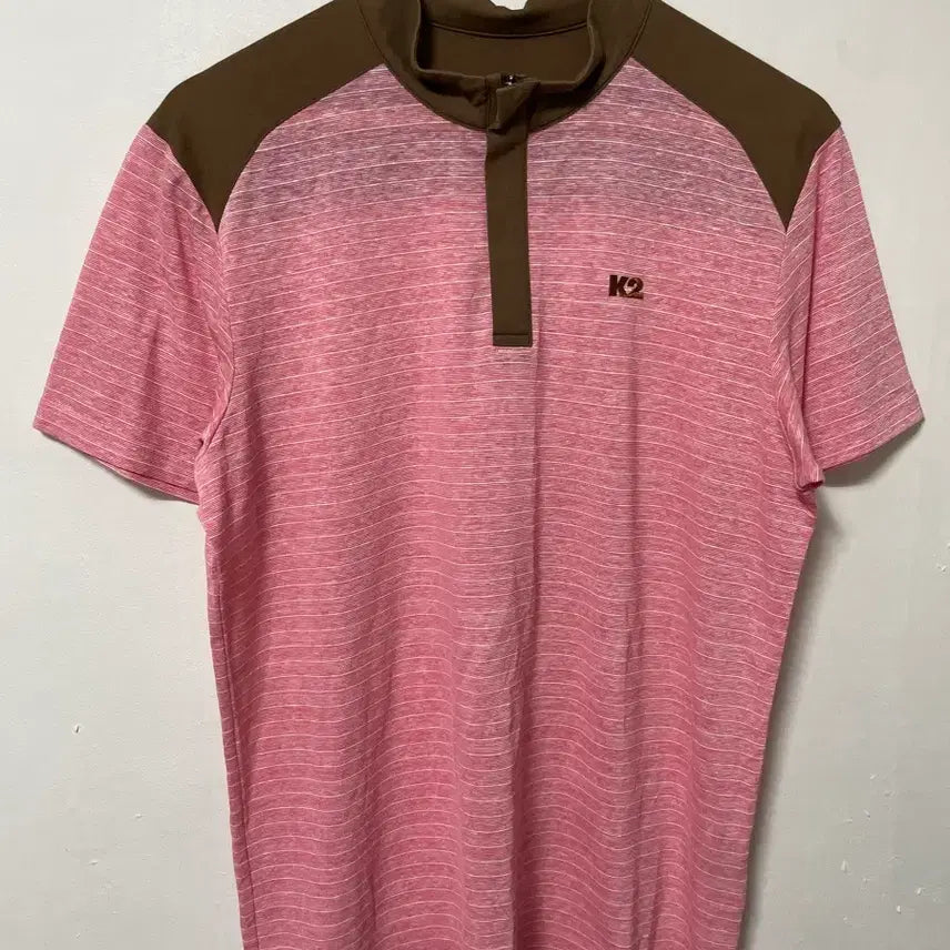 [BUNJANG] K2 Functional Spandex Half-Zip Short Sleeve T-Shirt / 100-105 K2 기능성 스판 반집업 반팔티 정품