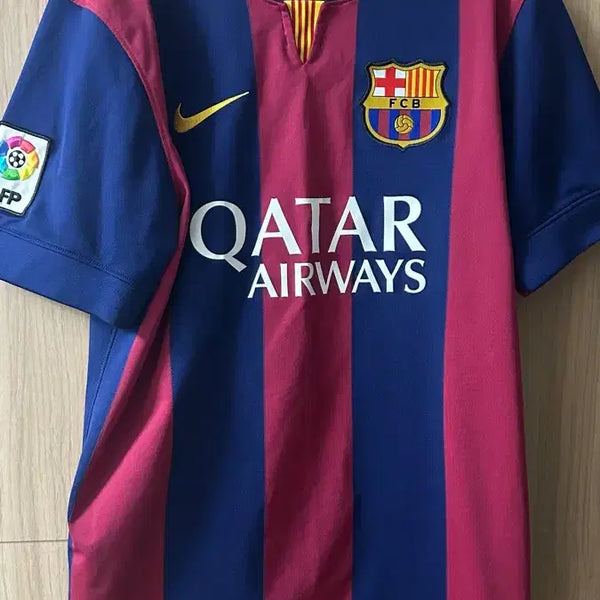 [BUNJANG] Nike FC Barcelona 2014-15 Home Authentic Jersey M / 나이키 FC 바르셀로나 2014-15 홈 유니폼 정품 M (Qatar Airways) 무지