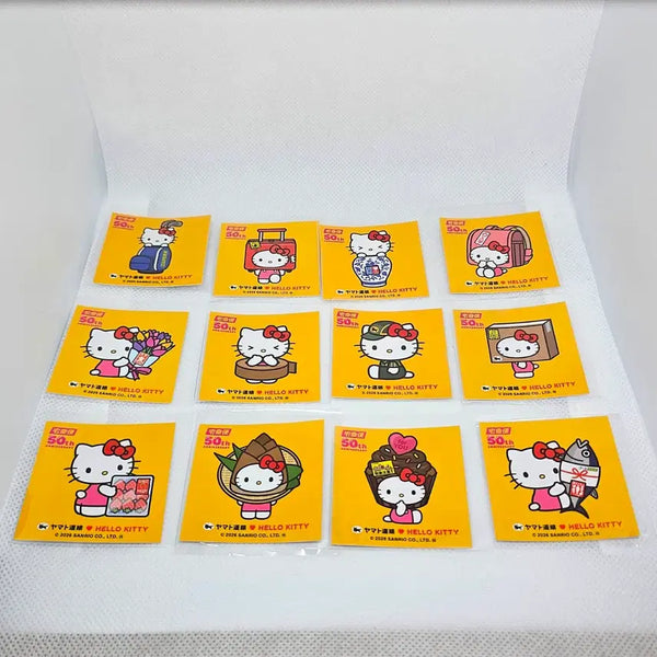 [BUNJANG] Hello Kitty 50th Anniversary Yamato Collaboration Sticker Ttiboo Seal Set (12 Types) / 헬로키티 50주년 야마토 콜라보 스티커 띠부씰 12종 세트