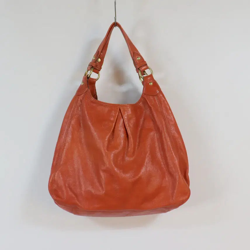 [BUNJANG] Coach Orange Leather Hobo Shoulder Bag / COACH 코치 오렌지 레더 숄더백 호보백 빅백 가죽 숄더백