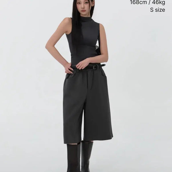 [BUNJANG] Musinsa Women's Detail Bermuda Sweatpants Dim Grey / 무신사 우먼즈 디테일 버뮤다팬츠 딤그레이 새상품