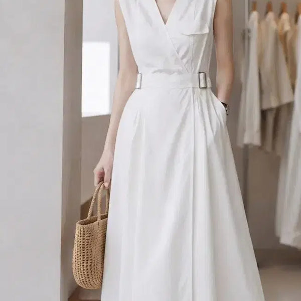 [BUNJANG] Balenciaga Side Belted Flare Dress / 발렌시아 사이드 벨티드 바스락 원피스