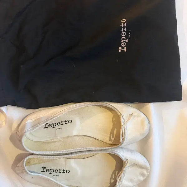 [BUNJANG] Repetto White Ribbon Detail Ballet Flats / 레페토 Repetto 플랫슈즈