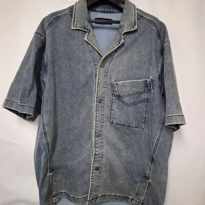 [BUNJANG] Il Corsaro Denim Short-Sleeve Shirt Jacket / 일꼬르소 데님 반팔 셔켓 싸게 팔아봅니다