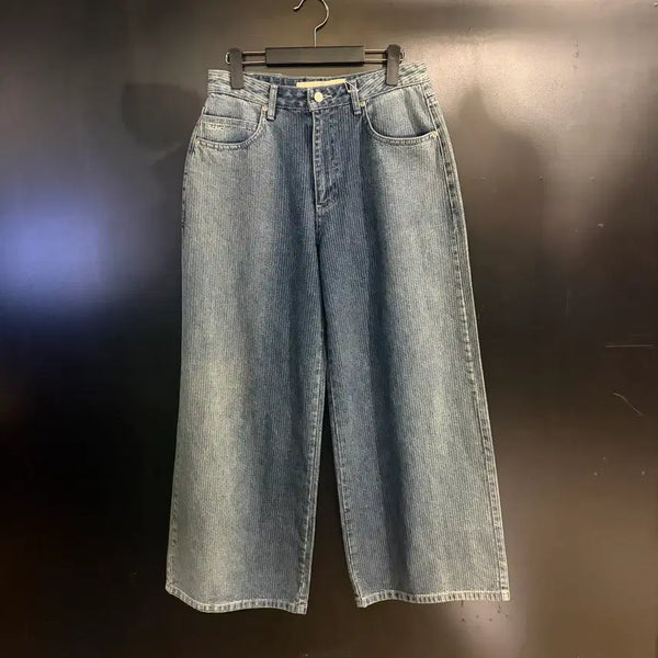 [BUNJANG] INSILENCE Ribbed Wide Denim Pants / 인사일런스 리브드 와이드 데님팬츠