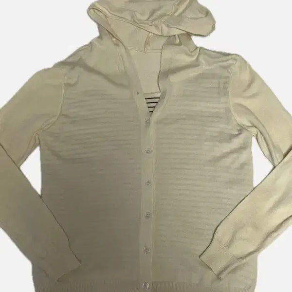 [BUNJANG] Layered Hood Cardigan Cream / 레이어드 후드 가디건 크림