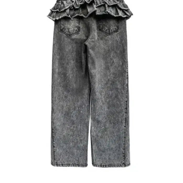 [BUNJANG] Woolica Frill Denim Pants Grey / 울리카상투스 프릴 데님팬츠 그레이