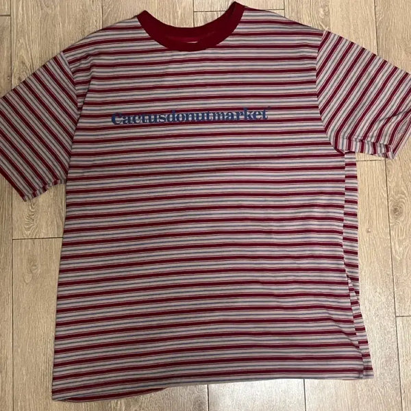 [BUNJANG] Cactus Donut Market Stripe T-Shirt L / 캑터스도넛마켓 스트라이프 티셔츠 L