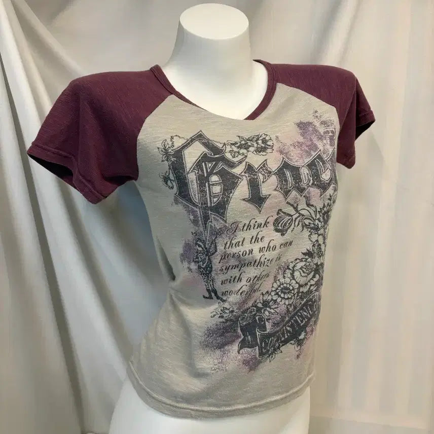 [BUNJANG] Africa Taro Y2K Raglan Short Sleeve T-Shirt / africa taro y2k 나그랑 반팔티 #csz861